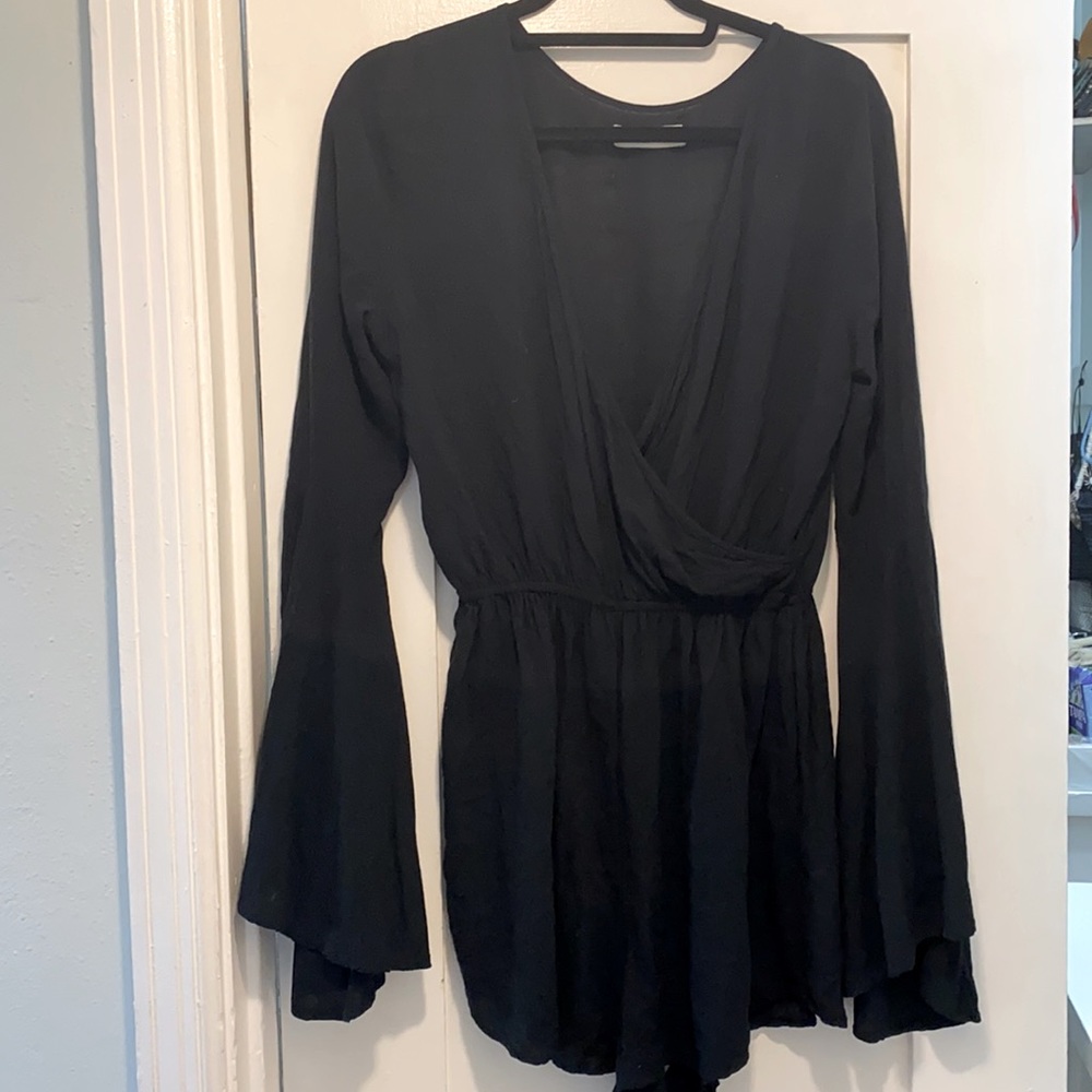Black long sleeve romper